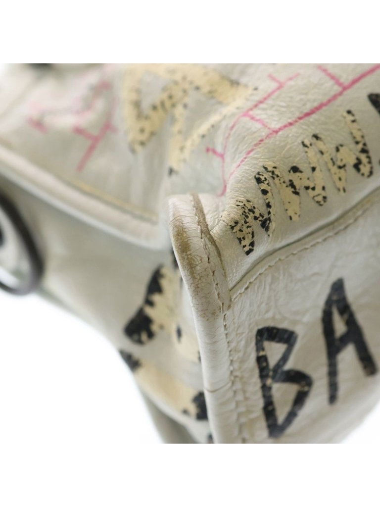 Balenciaga Classic City Graffiti 2-Way Shoulder Bag White Leather — image 5 of 8